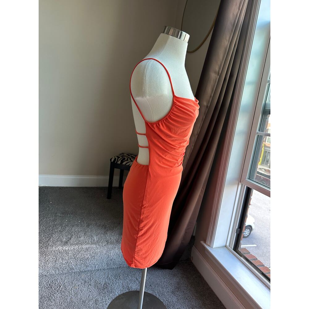 Orange Open back, low back dress NWT, size Medium